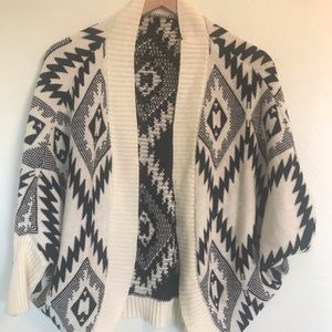 Black and white poncho